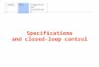 SUPSIDTI Progettazione Controllori Specifications and closed-loop control