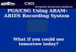 What if you could see tomorrow today? PGS/CSG Using ARAM-ARIES Recording System PGS/CSG Using ARAM-ARIES Recording System