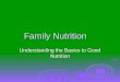 Family Nutrition Understanding the Basics to Good Nutrition