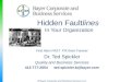 Hidden Faultlines In Your Organization Find them FAST FIX them Forever Dr. Ted Spickler Quality and Business Services 412-777-2054 ted.spickler.b@bayer.com