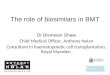 The role of biosimilars in BMT Dr Bronwen Shaw Chief Medical Officer, Anthony Nolan Consultant in haematopoietic cell transplantation, Royal Marsden