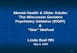 1 Mental Health & Older Adults: The Wisconsin Geriatric Psychiatry Initiative (WGPI) & “Star” Method Linda Buel RN May 8, 2009