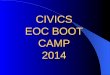 CIVICS EOC BOOT CAMP 2014. Early American History: 1600 to 1791 English Roots of our Government