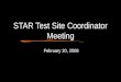 STAR Test Site Coordinator Meeting February 20, 2008