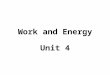 Work and Energy Unit 4. Lesson 1 : Work Done by a Constant Force When a force acts on an object while displacement occurs, the force has done work on