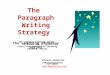 The Learning Strategy Series The University of Kansas Center for Research on Learning Lawrence, Kansas The Paragraph Writing Strategy The Learning Strategy