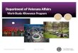 VETERANS BENEFITS ADMINISTRATION July 15, 2013 Department of Veterans Affairs Work-Study Allowance Program