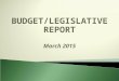 BUDGET/LEGISLATIVE REPORT March 2015. SAMHSA 2016 BUDGET HIGHLIGHTS (proposed in the President’s budget) SAPT Block Grant is level-funded ($1.8 billion)