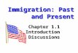 Immigration: Past and Present Chapter 1.1 Introduction Discussions