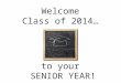 Welcome Class of 2014… to your SENIOR YEAR!. What’s in your packet?? Unofficial Copy of Transcript Transcript Release Form (yellow) Recommendation Information