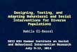 Designing, Testing, and Adapting Behavioral and Social Interventions for Diverse Populations Nabila El-Bassel 2012 NIH Summer Institute on Social and Behavioral