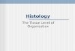 Histology The Tissue Level of Organization. Histology The study of tissues and how tissues are combined in various ways to form organs & membranes of