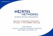 Optical Investment Directions Internet 2 Fall Member Meeting Rod Wilson Director, Advanced Technology Investments rgwilson@nortelnetworks.com