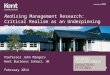 Realising Management Research: Critical Realism as an Underpinning Philosophy Professor John Mingers Kent Business School, UK February 2014