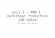 Unit 2 – PMD 1 Backstage Production Job Roles By Amy Vickers
