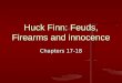Huck Finn: Feuds, Firearms and innocence Chapters 17-18