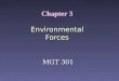 Environmental Forces Chapter 3 Environmental Forces MGT 301