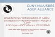 CUNY-MAA/SBES AGEP ALLIANCE Broadening Participation in SBES: Strategies for Implementation Through a CUNY & Michigan AGEP Alliance (CUNY/MAA) AAAS SBES-AGEP