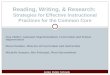 Reading, Writing, & Research: Strategies for Effective Instructional Practices for the Common Core Lisa Muller, Assistant Superintendent, Curriculum and