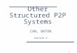 Other Structured P2P Systems CAN, BATON Lecture 4 1