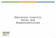 1 Education Councils Roles And Responsibilities. 2 Session Agenda What is a Council? History of the Councils The Council’s Role Overview of Council Organization