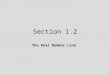 Section 1.2 The Real Number Line. 1.2 Lecture Guide: The Real Number Line Objective: Identify additive inverses