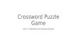 Crossword Puzzle Game Unit 3 - Definitions for Statistical Studies