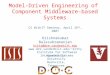 Model-Driven Engineering of Component Middleware-based Systems Vanderbilt University Nashville, Tennessee Institute for Software Integrated Systems CS