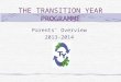 THE TRANSITION YEAR PROGRAMME Parents’ Overview 2013-2014