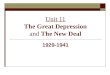 Unit 11 The Great Depression and The New Deal 1929-1941