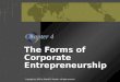 Chapter 4 The Forms of Corporate Entrepreneurship Copyright (c) 2007 by Donald F. Kuratko All rights reserved