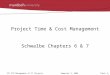 Topic 5- 1ICT 327 Management of IT ProjectsSemester 2, 2004 Project Time & Cost Management Schwalbe Chapters 6 & 7