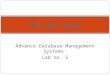 Advance Database Management Systems Lab no. 5 PHP Web Pages