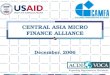 1 CENTRAL ASIA MICRO FINANCE ALLIANCE December, 2006
