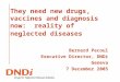 They need new drugs, vaccines and diagnosis now: reality of neglected diseases Bernard Pecoul Executive Director, DNDi Geneva 7 December 2005