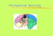 Postpartum Nursing. Postpartum or Puerperium Period of 6 wks after delivery during which the reproductive system and the body returns to normal immediate--first