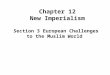 Chapter 12 New Imperialism Section 3 European Challenges to the Muslim World