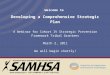 Welcome to Developing a Comprehensive Strategic Plan A Webinar for Cohort IV Strategic Prevention Framework Tribal Grantees March 2, 2011 We will begin