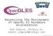 © Copyright Khronos Group, 2004 - Page 1 Harnessing the Horsepower of OpenGL ES Hardware Acceleration Rob Simpson, Bitboys Oy. robert.simpson@bitboys.com