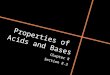 Properties of Acids and Bases Chapter 8 Section 8.3