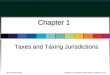 Chapter 1 Taxes and Taxing Jurisdictions McGraw-Hill Education Copyright © 2015 by McGraw-Hill Education. All rights reserved