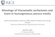 Rheology of Viscoelastic surfactants and foam in homogeneous porous media Aarthi Muthuswamy, Clarence Miller, Rafael Verduzco and George Hirasaki Chemical