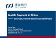 Mobile Payment in China —— Concepts, Current Situation and the Future Fang Senior Strategy Analyst Shanghai Pudong Development Bank fangf01@spdb.com.cn