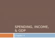 SPENDING, INCOME, & GDP Chapter 4. GDP Accounting GDP (Gross Domestic Product)—the market value of all final goods and services produced in a country