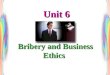 Bribery and Business Ethics Unit 6 Stage 1: Warming-up Activities Stage 2: Reading-Centred Activities Stage 3: After-Reading Activities Stage 4: Listening-and-Speaking