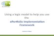Using a logic model to help you use the ePortfolio Implementation Framework Katherine Lithgow