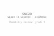 SNC2D Grade 10 Science - academic Chemistry review: grade 9