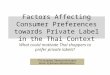 Factors Affecting Consumer Preferences towards Private Label in the Thai Context What could motivate Thai shoppers to prefer private labels? Thittapong