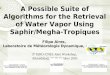 A Possible Suite of Algorithms for the Retrieval of Water Vapor Using Saphir/Megha-Tropiques Filipe Aires, Laboratoire de Météorologie Dynamique, IPSL/CNRS