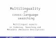 1999. Yu.Demchenko. TERENA Multilinguality in Indexing, Searching and Metadata Slide 2_1 Multilinguality and cross-language searching Multilingual aspects